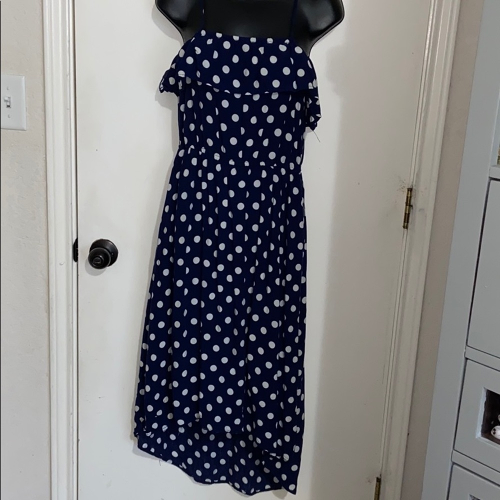 Navy Polka Dot Dress